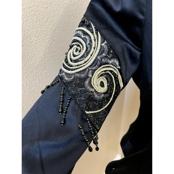 Vintage Meryl Jeran Couture Women's Jacket Beaded Fringe Embellished Size Small - Picture 5 of 6